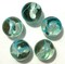 ARCTIC Clear Blue Swirl Glass Marbles 22mm (7/8 inch) SHOOTER Taw (Lot of 5)